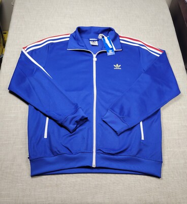 ADIDAS Beckenbauer Track Jacket 2XL Mens Blue Gold Red White FB