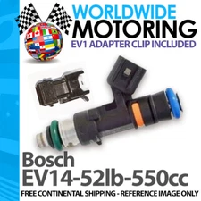 Genuine 0280158117 Bosch 550cc EV14 52lb fuel injector EV1 Adapter clip Included