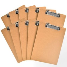 Clipboards 10 Pack 9" x 12.5" Clipboards Bulk Wooden Hardboard Clipboards wit...
