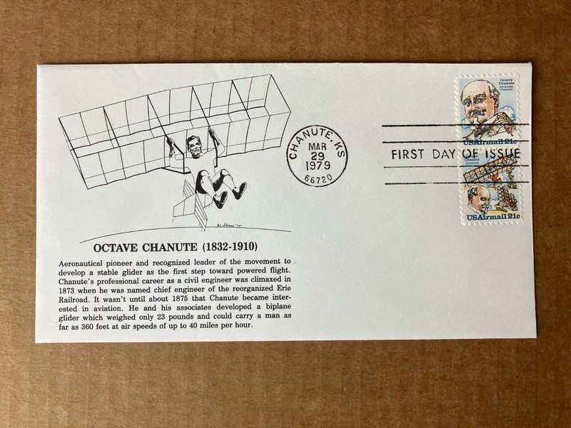 1979 21c Octave Chanute C93-94 KMC Venture FDC LE / 100
