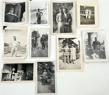 10 ORIGINAL TYPE-1 WORLD WAR II PHOTOS - SOLDIERS, FAMILY, BARRACKS, ETC...