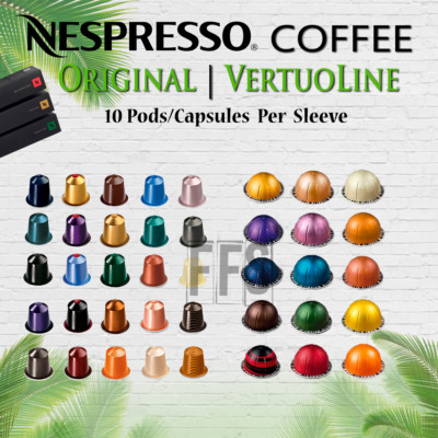 NESPRESSO Coffee Pods 10 Capsules For ORIGINAL LINE OR VERTUOLINE *CHOOSE FLAVOR