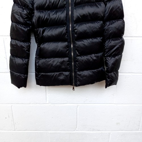 MONCLER Black TATIE Down Puffa Jacket Coat Fox Fur, Size 2 /UK 10/M RRP 1.3K. - Picture 4 of 15