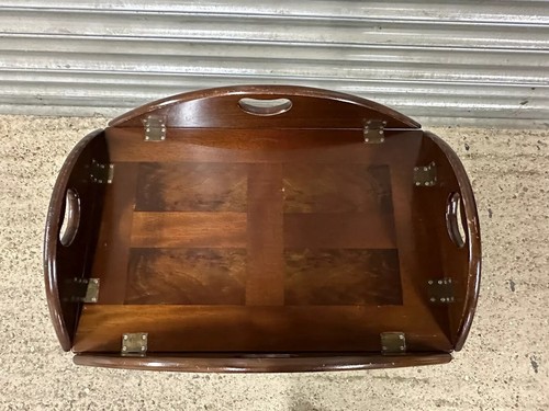 Vintage Circa 1960s Mahogany Butler's Serving Tray on Stand - Picture 11 of 16
