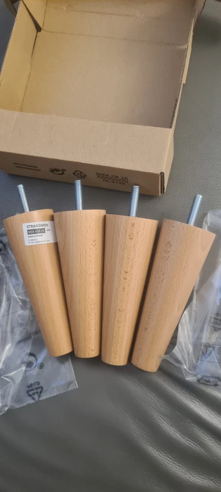 IKEA Strandmon Füße BEINE GESTELL 404.638.71 / 804.634.74 Neu Buche Massiv Holz - Bild 3 von 4