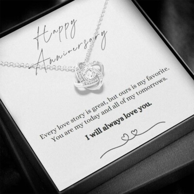 to My wife love knot Necklace anniversary meaningful gift from husband