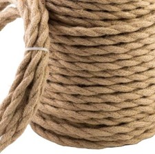 Hemp 3 Core Vintage Electrical Rope Wire Twisted Cable Retro Braided Fabric 0.75