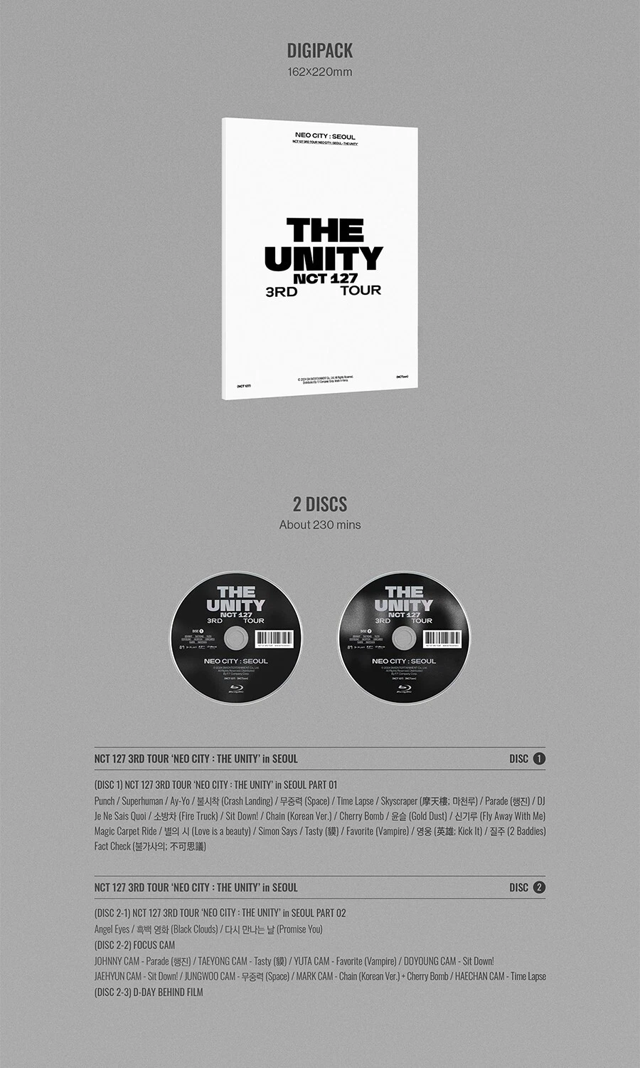 NCT 127 3RD TOUR [NEO CITY:SEOUL-THE UNITY] BLU-RAY/Book+Card+8