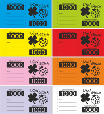 1000 Doppelnummern ''Kleeblatt'' Lose, Nummernblöcke, Nummernblock Art. 342