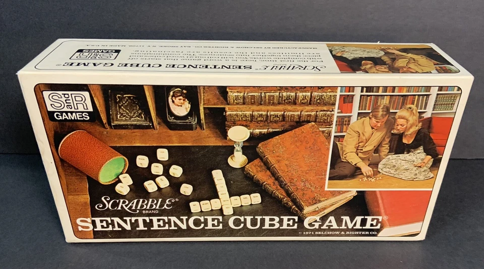 Vintage Scrabble Sentence Cube Game in Original Box Instructions 1971 Complete - Image 4 of 4