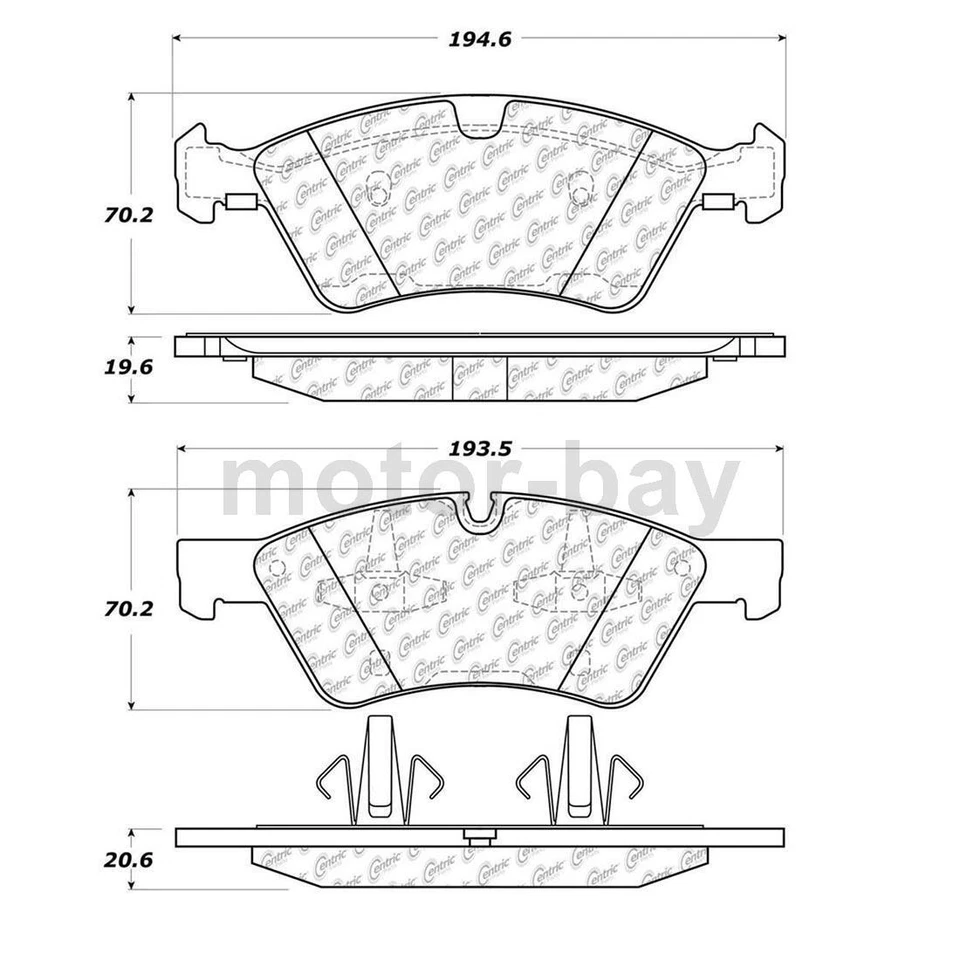 Juego de pastillas de freno delanteras traseras centradas para Mercedes-Benz R320 2007 2008 2009 Foto 3 de 4