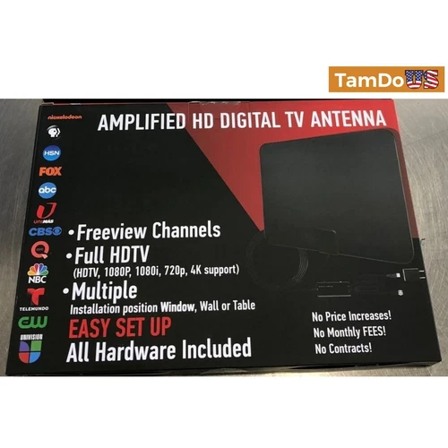 2024 Gesobyte Amplified HD Digital TV Antenna 250+ Miles Long Range Indoor Out