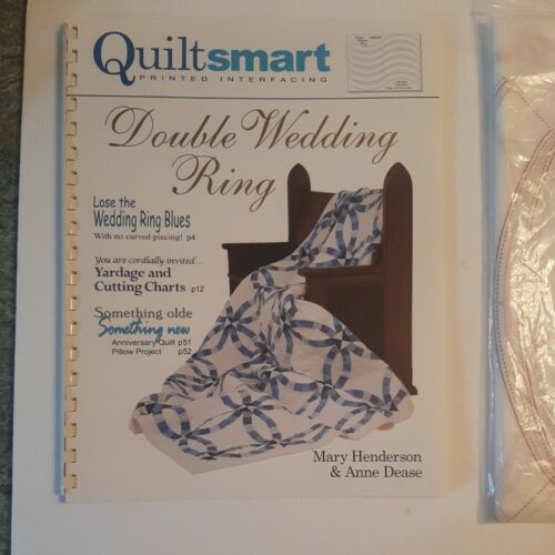 2 Panels Double Wedding Ring Quilt Smart Pattern and Interfacing Vintage 1999 - Picture 3 of 20