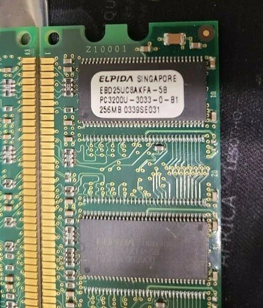 Elpida 256 PC3200u Memory (USED) (2 x 256mb) - Image 2 of 2