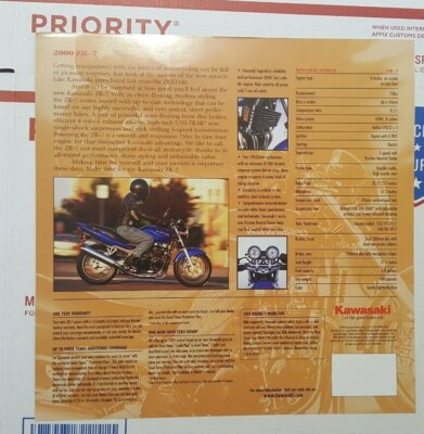 NOS Kawasaki 2000 ZR-7 Original Dealer Brochure 99969-2655 (tzp