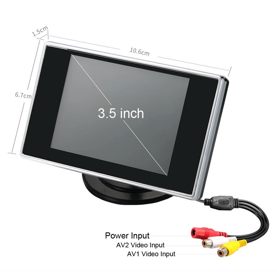 3.5 Inch LCD Color Auto Backup Monitor Night Vision Car Rear View Camera Kits - Image 2 of 4