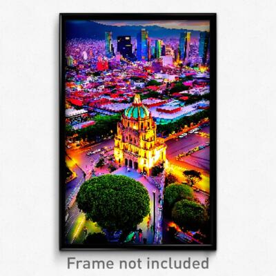 Pixel Art Poster - Marvelous Mexico City (8 Bit Psychedelic Video Game Print)