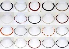 Damen Schmuck, Ketten, Kristallglas-Perlen-Hals-Kette 35-60 cm Neu 1  Stück