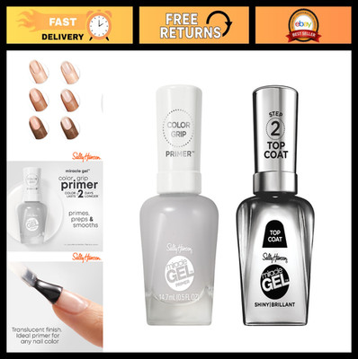 Miracle Gel Nail Polish Top Coat & Color Grip Primer - Shiny Finish, 0.5 fl oz