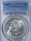 1881 S Morgan Silver Dollar PCGS MS-63