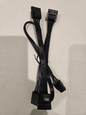 6 Pin to 4 Pin four Plug Molex Type 4 Modular Power Supply  Cable  18''