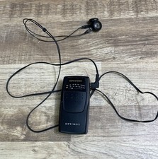 Optimus 12-793 AM/FM Pocket Radio Vintage With Earphones Tested Small Tiny Walk