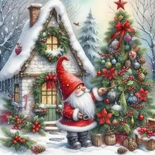 Christmas Diamond Art Kits for Adults Beginners, Gnome 5D KM434-1 