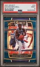 2021 PANINI SELECT BLUE PRIZM #23 DAVION MITCHELL ROOKIE RC PSA 9
