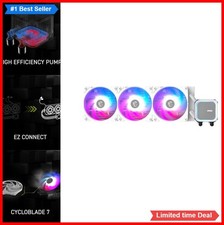 AIO Liquid CPU Cooler 360mm Radiator ARGB Triple 120mm PWM Fans White LGA 1851