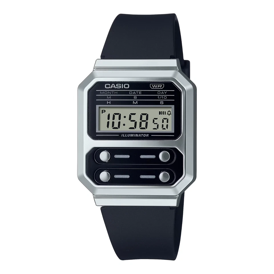 CASIO A100WEF-1AEF⎪A100WEF-1A⎪Original⎪Vintage EDGY⎪Negro⎪ALIEN WATCH F-100 - Imagen 4 de 4