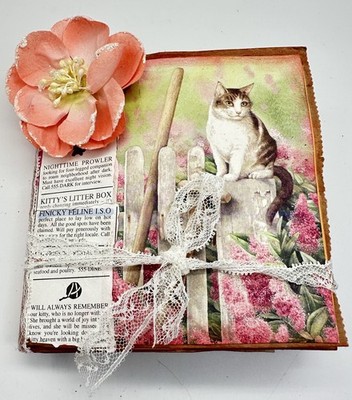 Junk Journal Cat Night Time  Prowler Themed Medium Is Brown Paper Bags