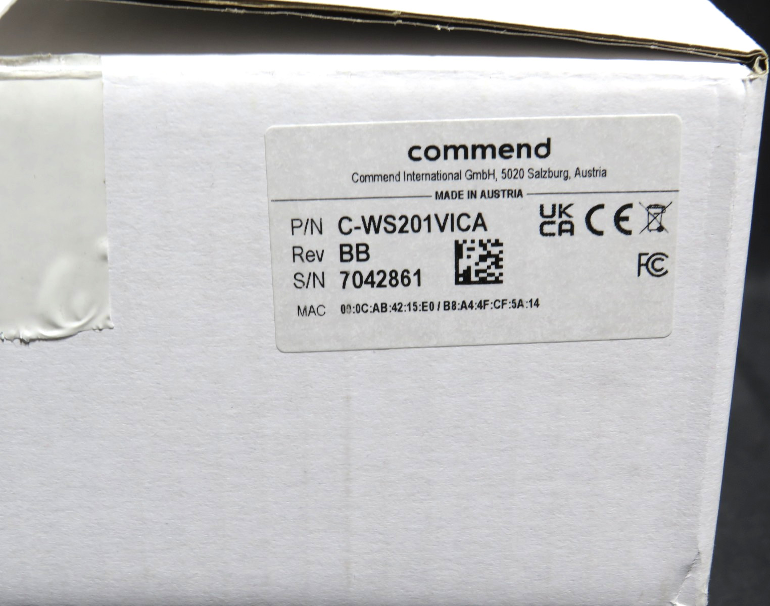 Commend C-WS201VICA Rugged Vandal Intercom Station With Axis Camera [CTCNC]