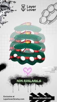 Christmas tree decorations ''Happy Knuckle'' knuckle made of PLA, in various colors