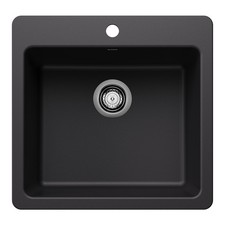 Blanco 443226 Liven SILGRANIT 21" Dual Mount Kitchen Sink - Coal Black