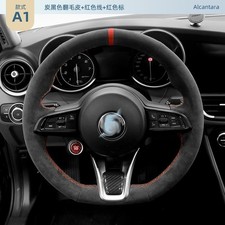 Hand-stitch Alcantara Steering Wheel Cover Wrap For Alfa Romeo Giulia Stelvio A1