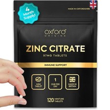 Micro Zinc Tablets 97mg High Strength Formula One per Day Easy to Swallow Zinc