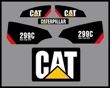New Fits Caterpillar 299C High Flow XPS Decal Kit Skid Steer /Cat Logo Decal Set