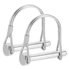 2Pcs 2/7" x 2"(8mm x 50mm) Round Shaft Locking Pins for Farm, Silver Tone