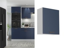 Kitchen Wall Cabinet Cupboard 600mm Navy Dark Blue Unit Storage Copper Pull Nora