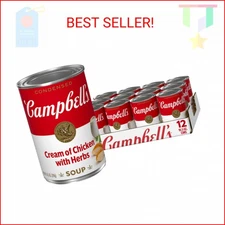 Campbell's Condensed Cream of Chicken Soup With Herbs, 10.5 oz Can (12 Pack)