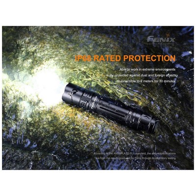 FENIX LIGHTING PD32 V2.0 Industrial Flashlight,Alum,Black,1200lm 61HN56