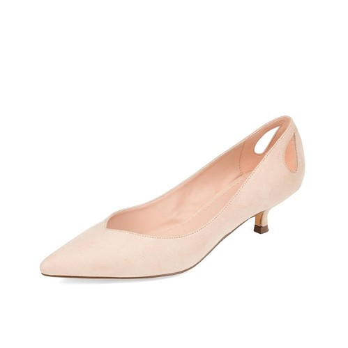 Journee Collection Womens 8.5 M Nude Goldie Pointed Toe Kitten Heels NIB SB4