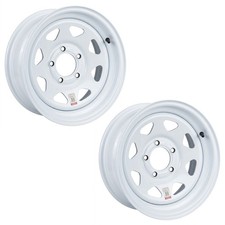 2pcs 14x5.5 5x4.5 Trailer Wheels 8 Spoke Trailer Rims 5 Lug White Wheel 2pcs 14x5.5 5x4.5 Trailer Wheels 8 Spoke Trailer Rims 5 Lug White Wheel