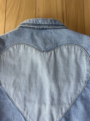 ZARA SIZE 3-4 YEARS GIRLS DENIM JACKET SNAP CLOSURE HEART THEME - Picture 11 of 11
