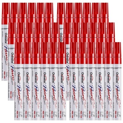 Red Paint Marker Pens - 36 Pack Oil-Based Permanent Markers Set, Quick Drying...