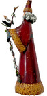 Rustic Metal Cone Santa Figurine w/ Holly & Star Staff Primitive Christmas Décor — photo 8