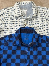 Tommy Bahama Size 5 Shirt Bundle Whale White Blue Black Button SS Checkered