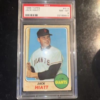 1968 Topps Jack Hiatt #419 *Giants* PSA 8 NM-MT - Image 1 of 4