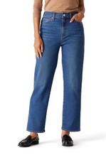 Signature Levis Strauss Women's High Rise Straight Jeans Dark Blue Size 8 W29