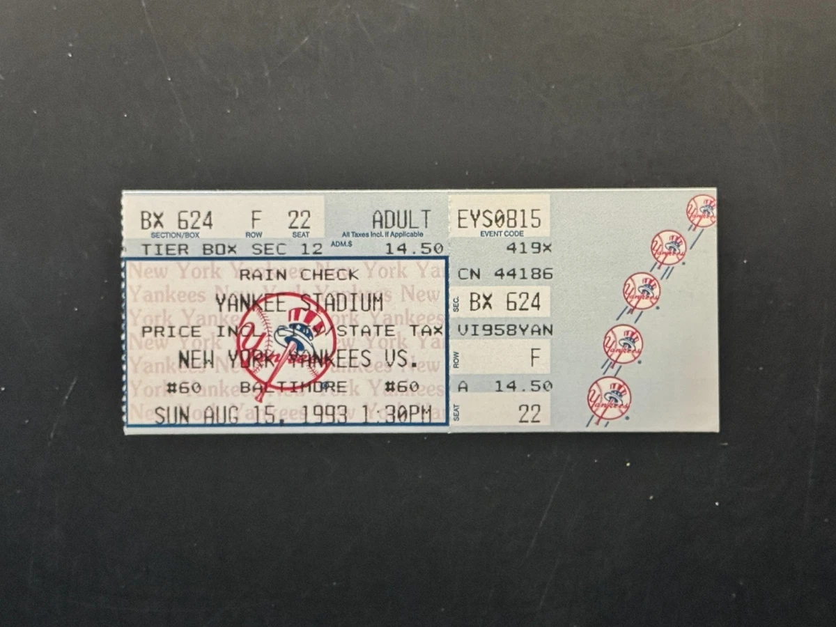 Original Cal Ripken, Jr. Vintage Sports Ticket Stubs for sale | eBay
